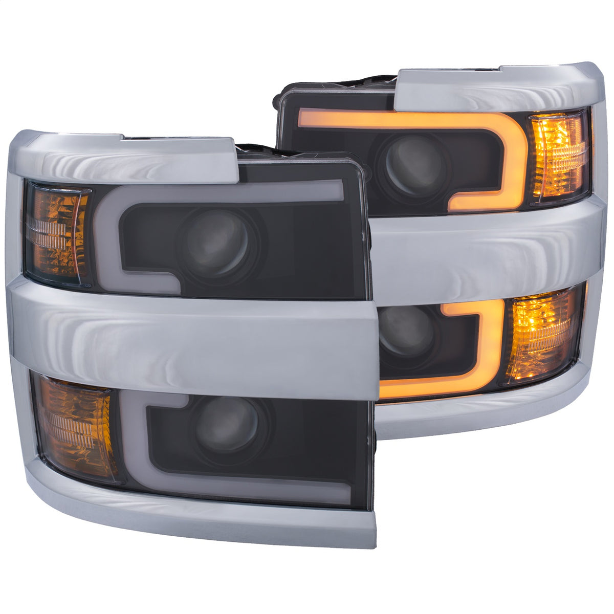 ANZO USA ZUKT_111365 Anzo ZUKT_111365 Projector Headlight Set Clear Lens