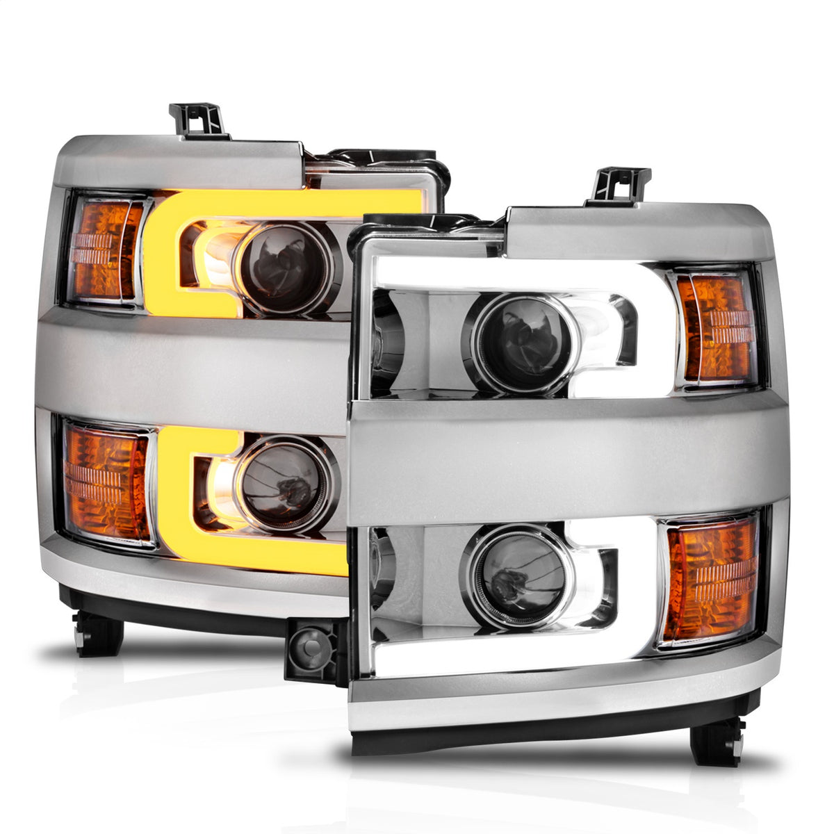 ANZO USA ZUKT_111366 Anzo ZUKT_111366 Projector Headlight Set Clear Lens
