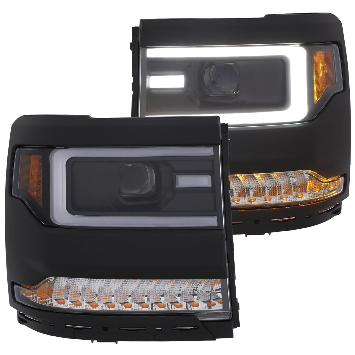 ANZO USA ZUKT_111373 Anzo ZUKT_111373 Projector Headlight Set Clear Lens Black Housing