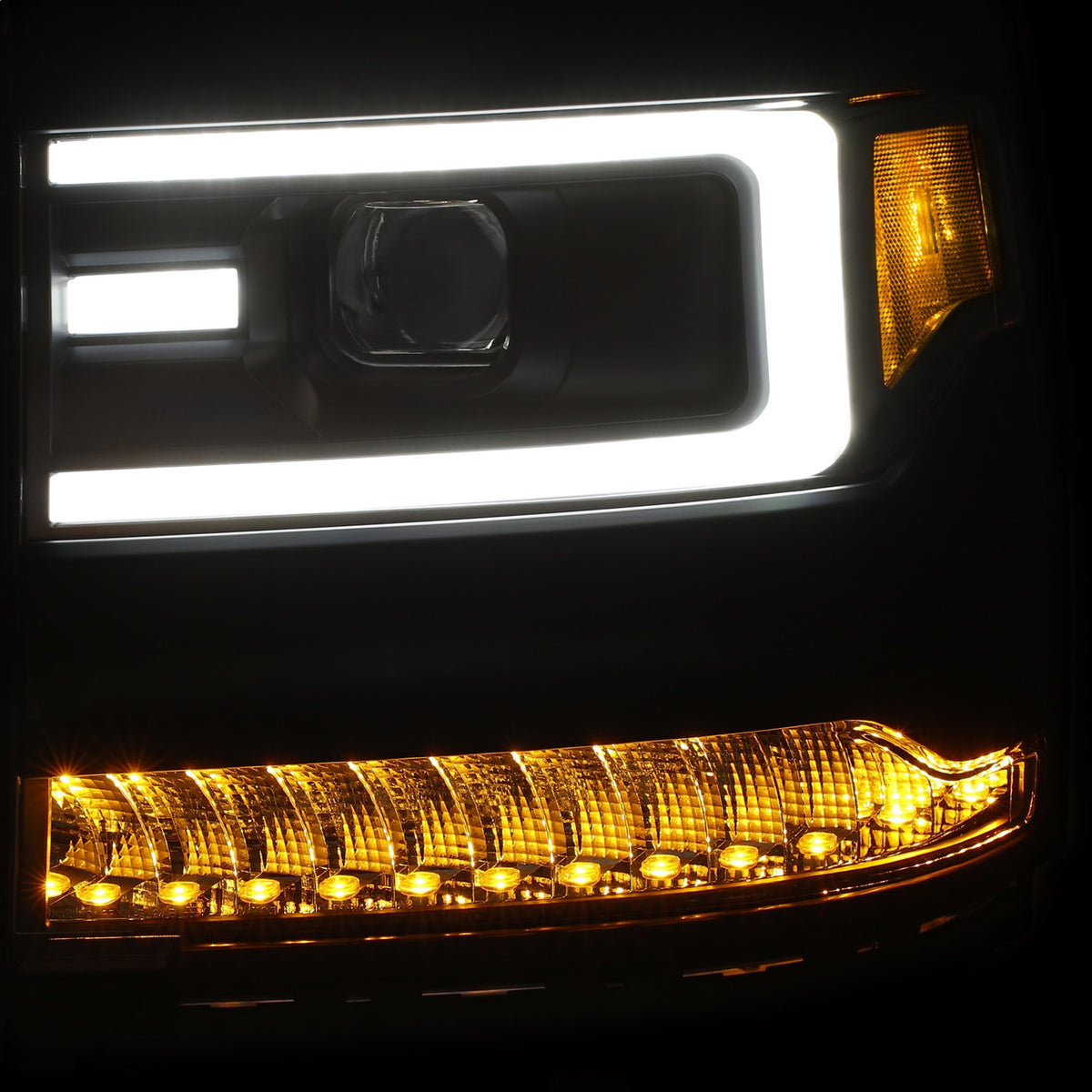 ANZO USA ZUKT_111373 Anzo ZUKT_111373 Projector Headlight Set Clear Lens Black Housing