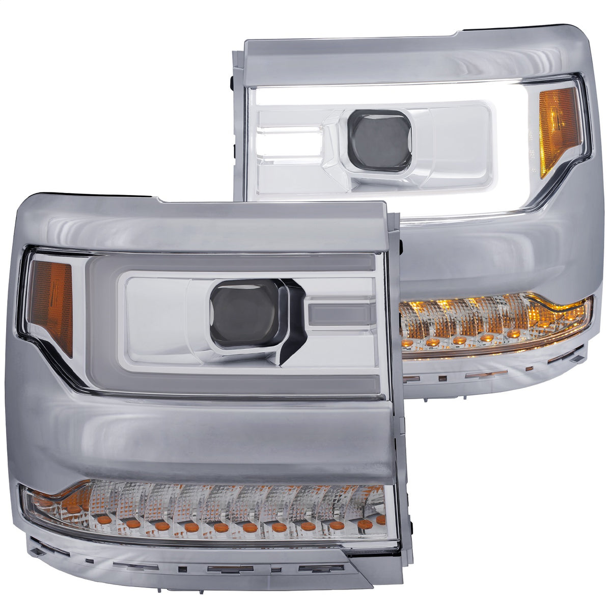 ANZO USA ZUKT_111374 Anzo ZUKT_111374 Projector Headlight Set Clear Lens Chrome