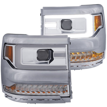 ANZO USA ZUKT_111374 Anzo ZUKT_111374 Projector Headlight Set Clear Lens Chrome