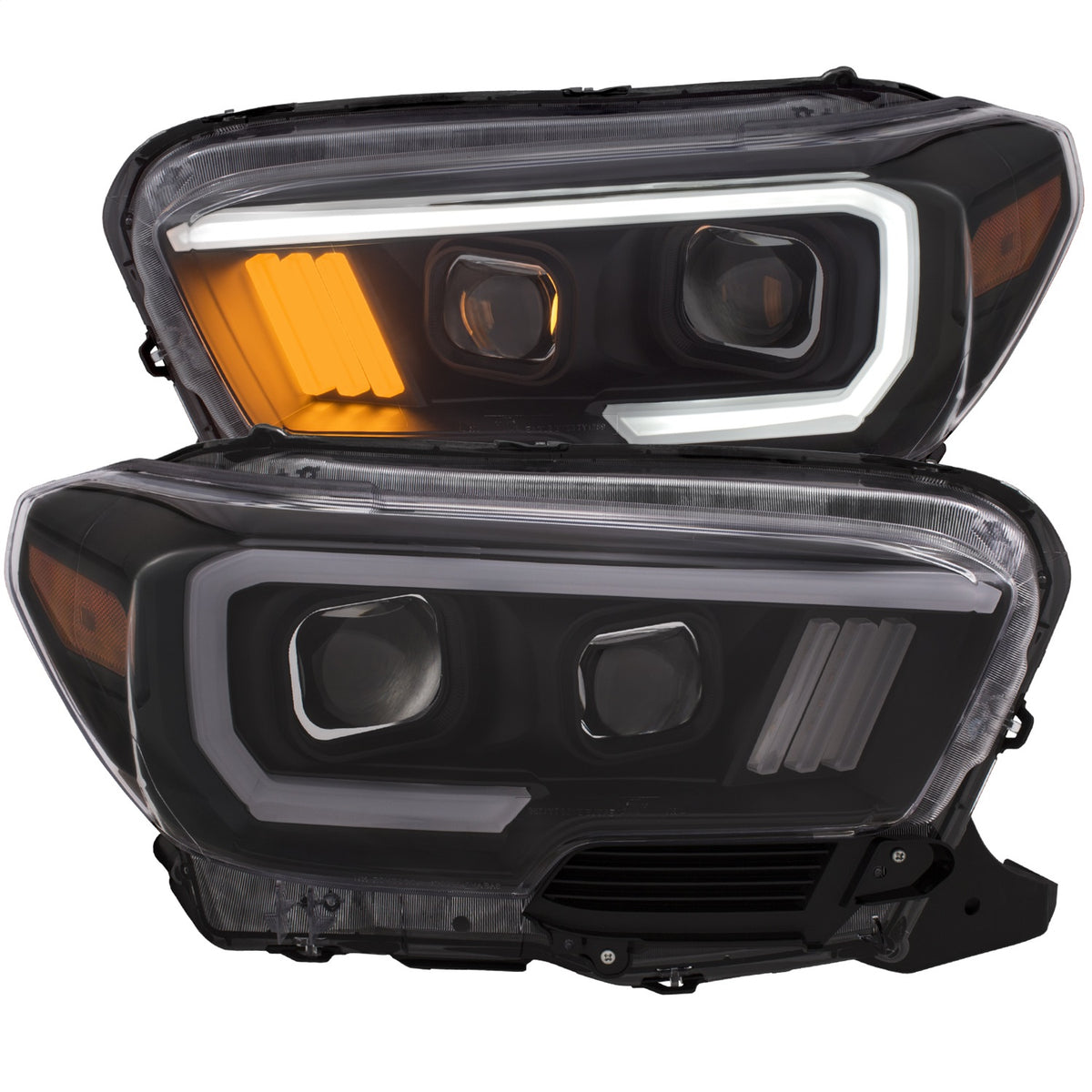 ANZO USA ZUKT_111377 Anzo ZUKT_111377 Projector Headlight Set Plank Style Design Black
