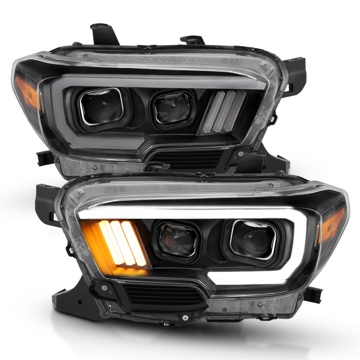 ANZO USA ZUKT_111379 Anzo ZUKT_111379 Projector Headlight Set Clear Lens Black Housing