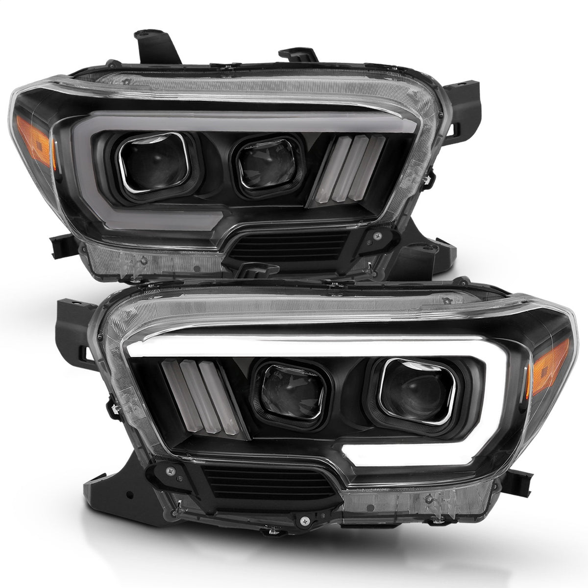 ANZO USA ZUKT_111379 Anzo ZUKT_111379 Projector Headlight Set Clear Lens Black Housing