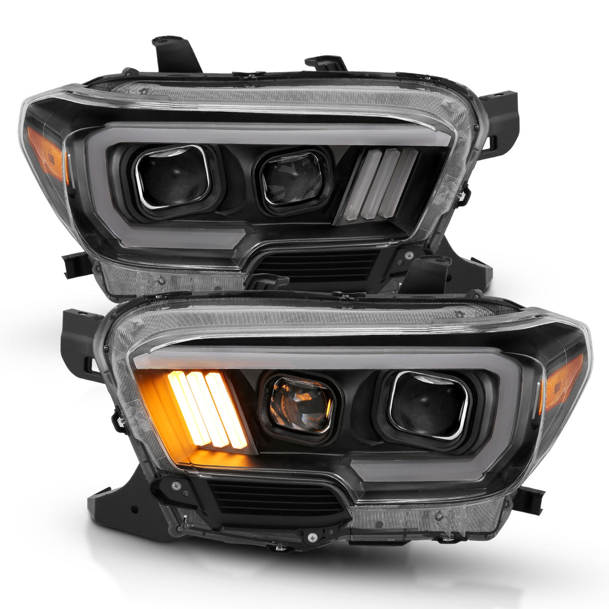ANZO USA ZUKT_111379 Anzo ZUKT_111379 Projector Headlight Set Clear Lens Black Housing
