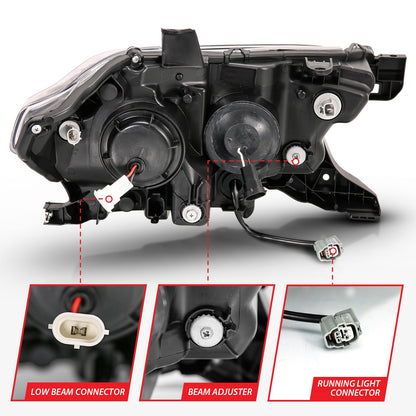 ANZO USA ZUKT_111379 Anzo ZUKT_111379 Projector Headlight Set Clear Lens Black Housing
