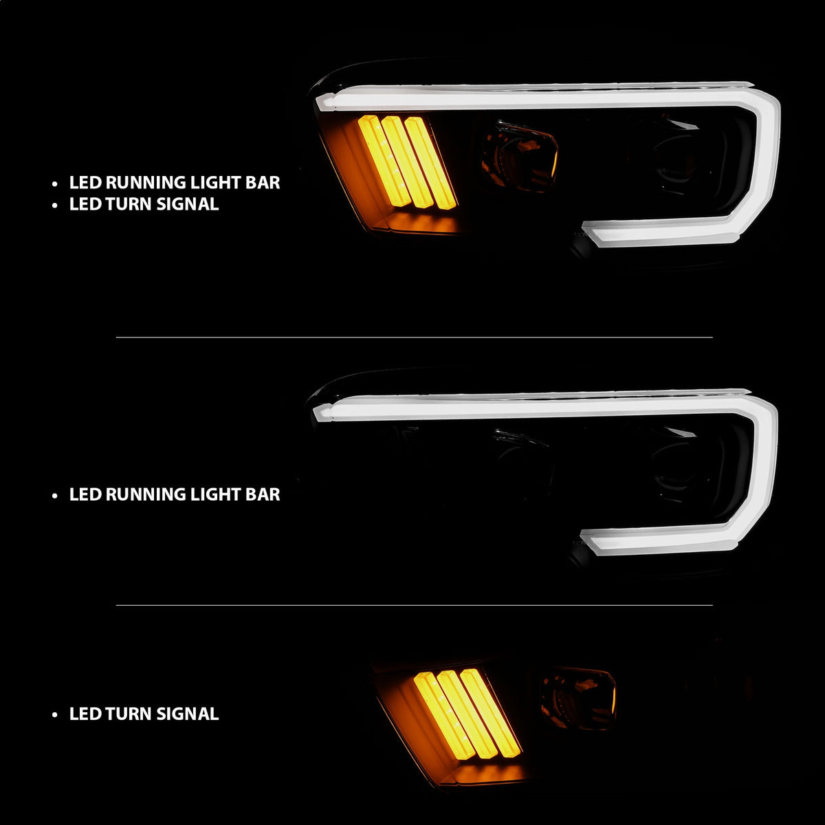 ANZO USA ZUKT_111379 Anzo ZUKT_111379 Projector Headlight Set Clear Lens Black Housing