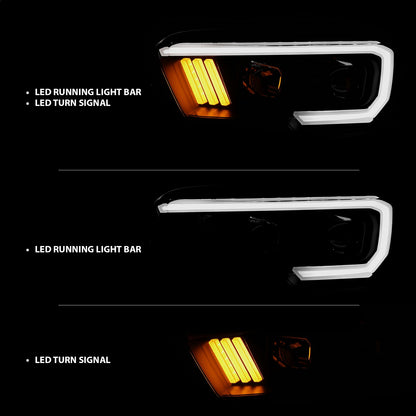 ANZO USA ZUKT_111379 Anzo ZUKT_111379 Projector Headlight Set Clear Lens Black Housing