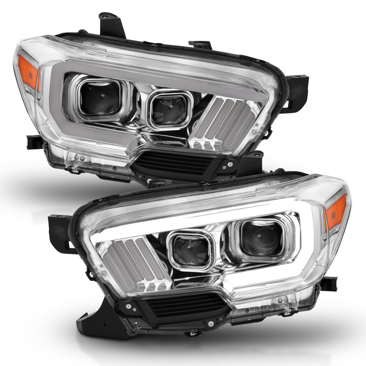 ANZO USA ZUKT_111380 Anzo ZUKT_111380 Projector Headlight Set Plank Style Clear Lens