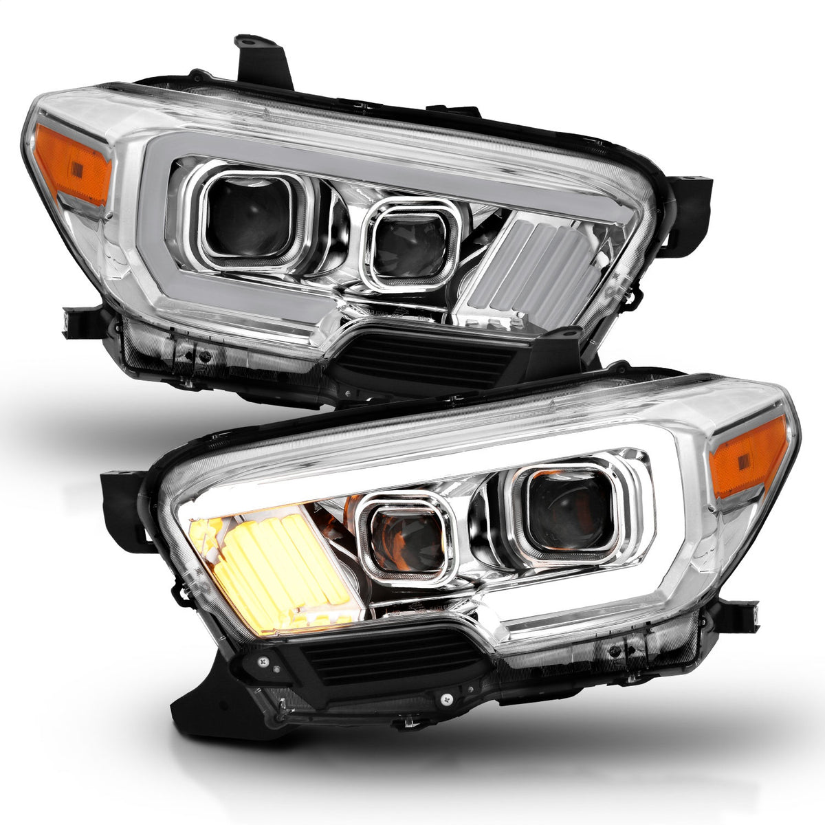 ANZO USA ZUKT_111380 Anzo ZUKT_111380 Projector Headlight Set Plank Style Clear Lens