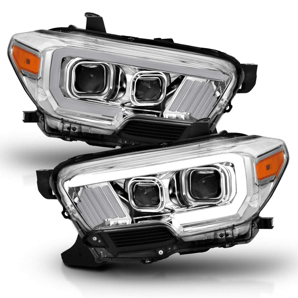 ANZO USA ZUKT_111380 Anzo ZUKT_111380 Projector Headlight Set Plank Style Clear Lens