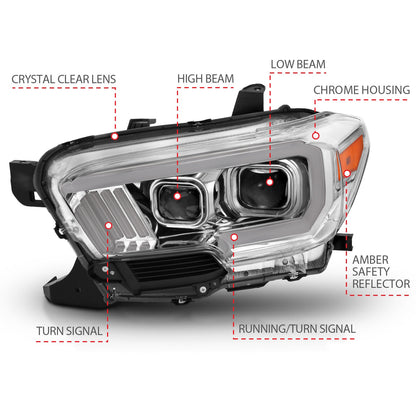 ANZO USA ZUKT_111380 Anzo ZUKT_111380 Projector Headlight Set Plank Style Clear Lens