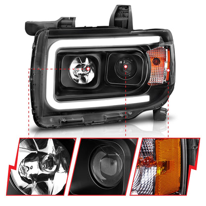 ANZO USA ZUKT_111381 Anzo ZUKT_111381 Projector Headlight Set Plank Style Clear Lens