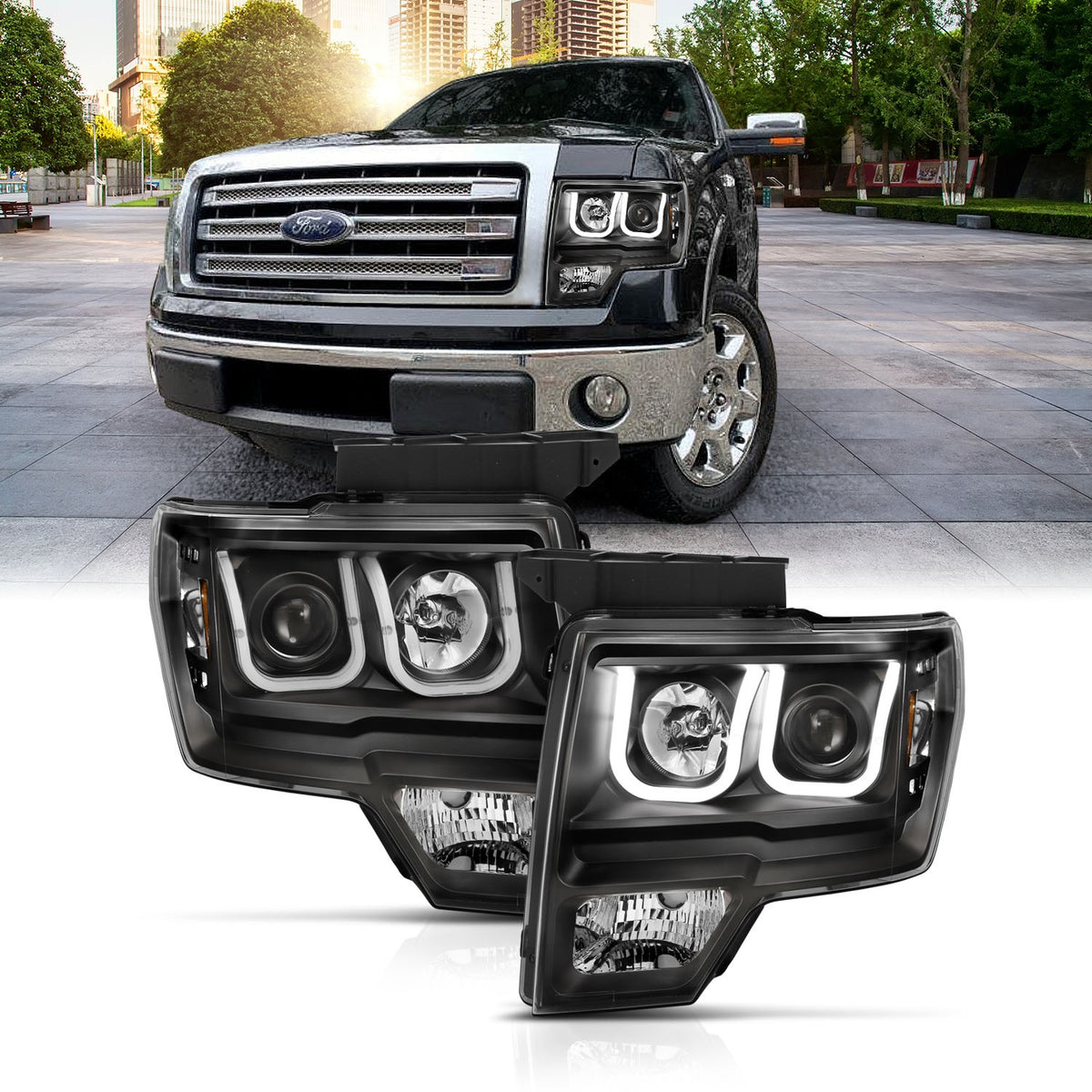 ANZO USA ZUKT_111383 Anzo ZUKT_111383 Projector Headlight Set Black