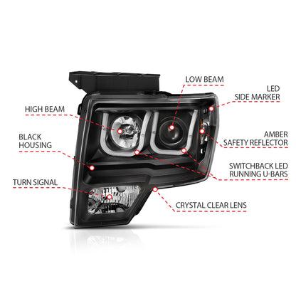 ANZO USA ZUKT_111383 Anzo ZUKT_111383 Projector Headlight Set Black