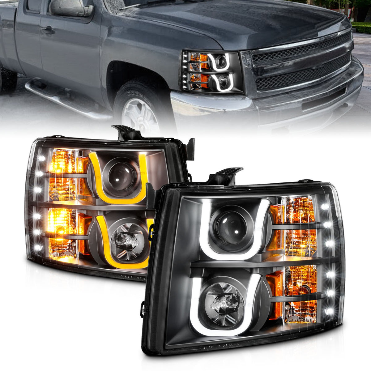ANZO USA ZUKT_111384 Anzo ZUKT_111384 Projector Headlight Set Black