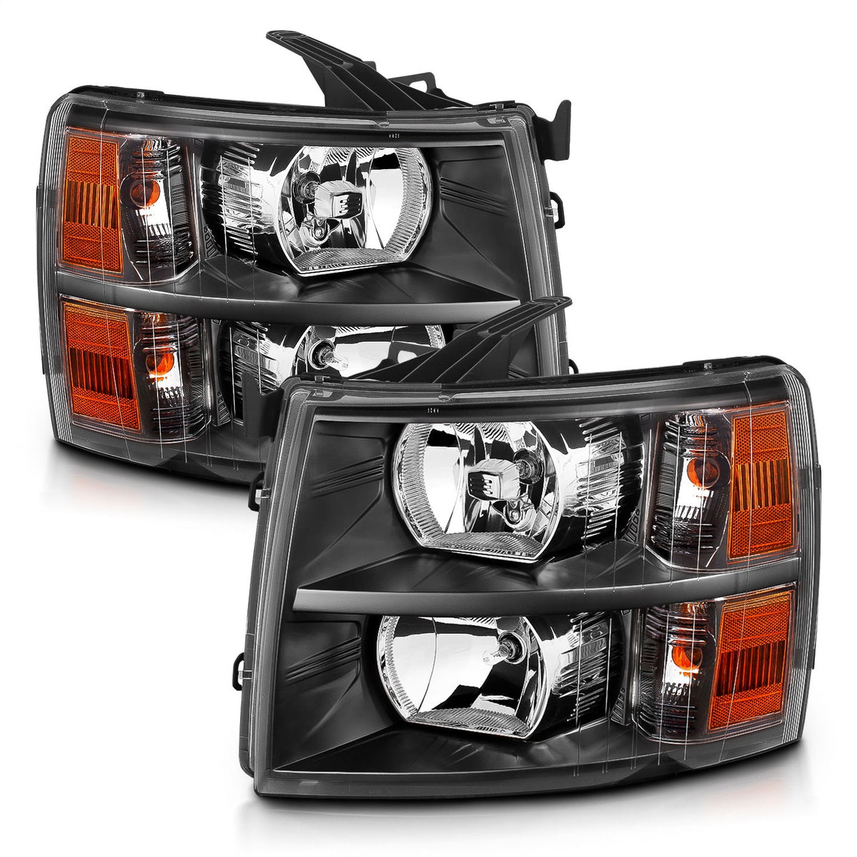 ANZO USA ZUKT_111393 Anzo ZUKT_111393 Crystal Headlight Set Clear Lens Black Housing