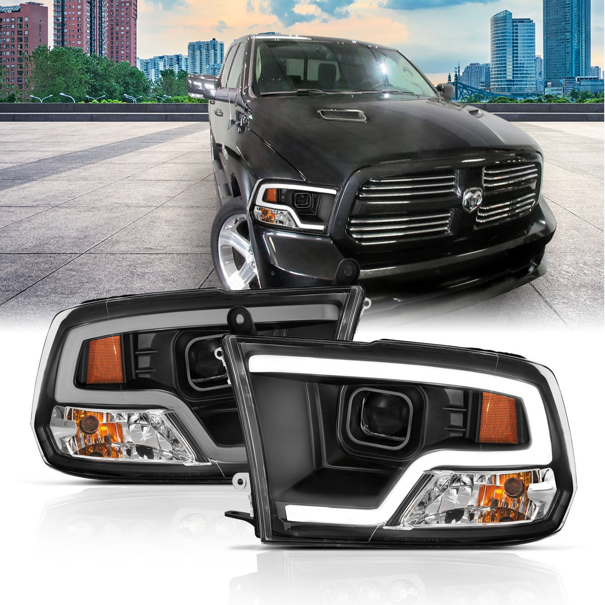 ANZO USA ZUKT_111404 Anzo ZUKT_111404 Projector Headlight Set for Ram 1500 for 111404