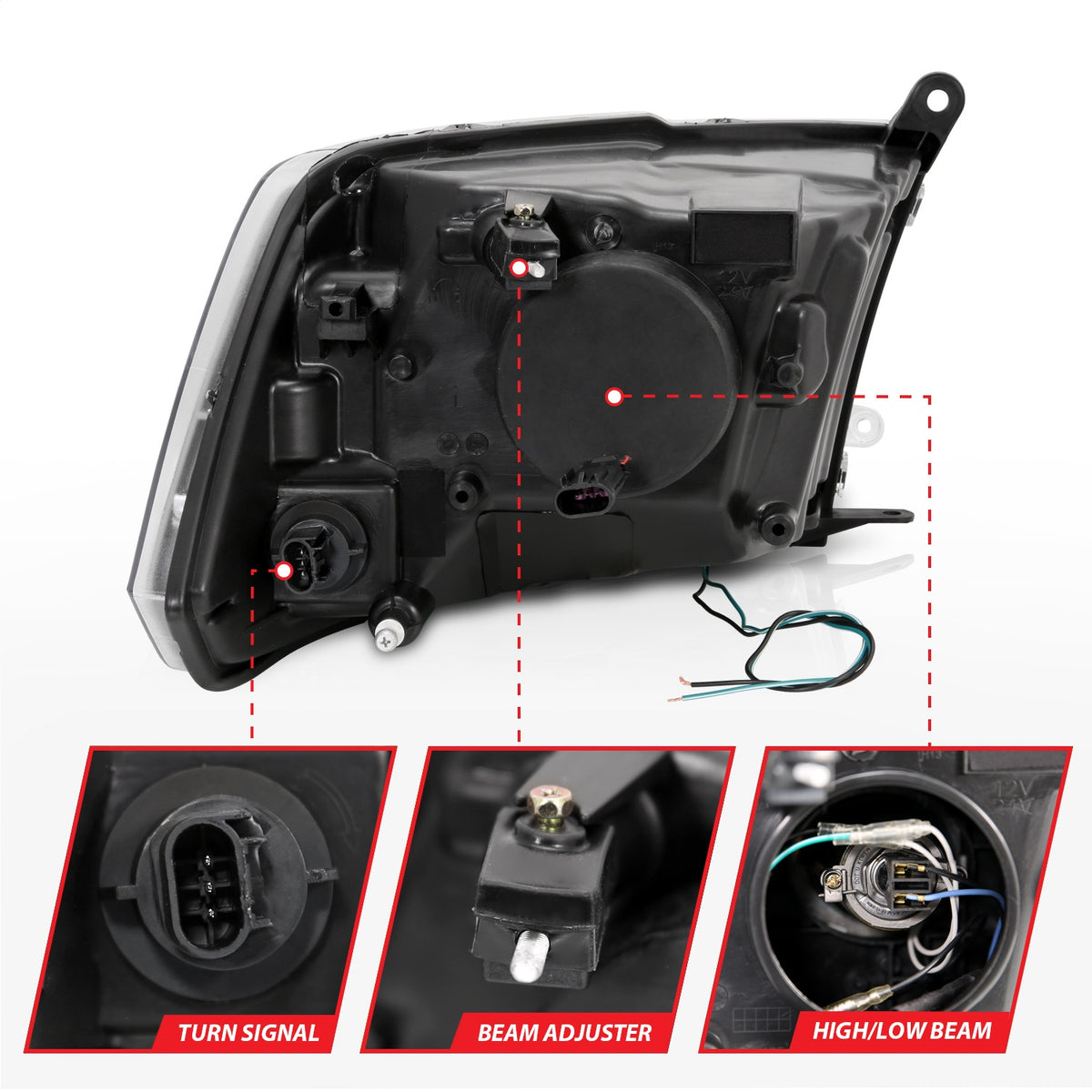 ANZO USA ZUKT_111404 Anzo ZUKT_111404 Projector Headlight Set for Ram 1500 for 111404