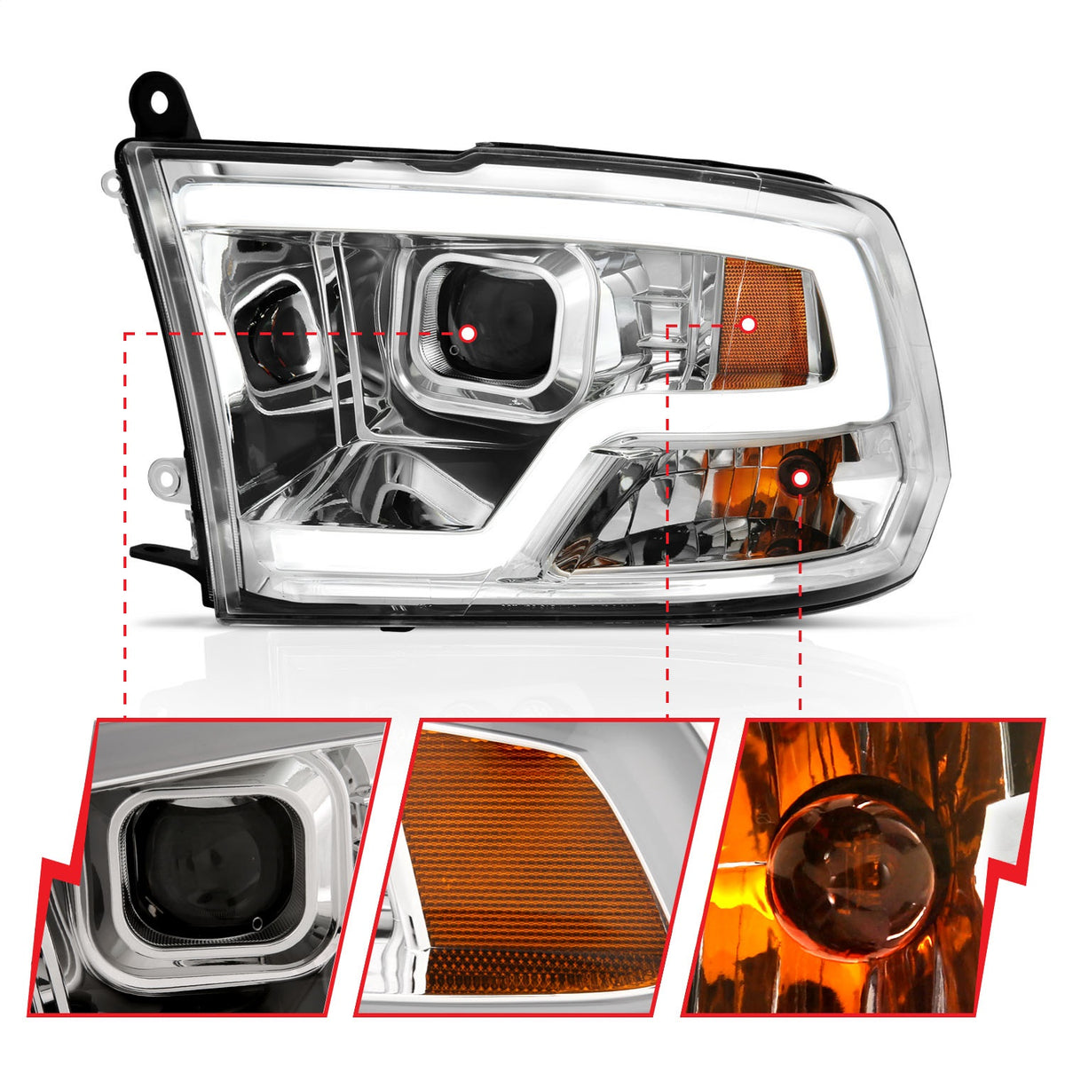 ANZO USA ZUKT_111405 Anzo ZUKT_111405 Projector Headlight Set for Ram 1500 for 111405