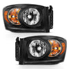 Anzo USA | Crystal Headlight Set Clear Lens Black w/Amber Housing Pair | Fits Ram 1500 | 111427