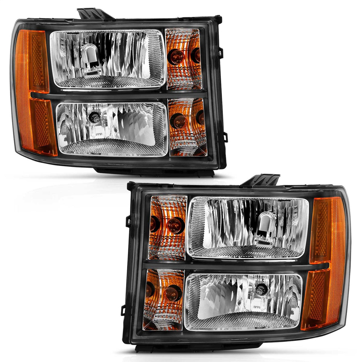 ANZO USA ZUKT_111430 Anzo ZUKT_111430 Crystal Headlight Set Clear Lens Black