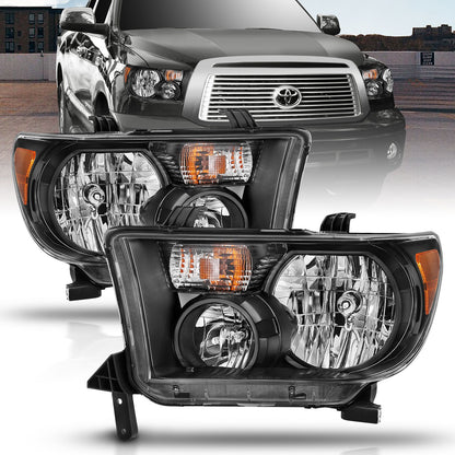 ANZO USA ZUKT_111436 Anzo ZUKT_111436 Crystal Headlight Set Clear Lens Black