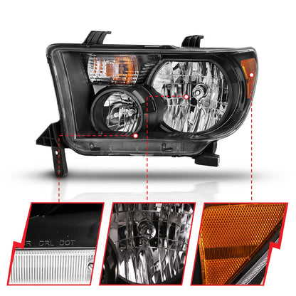 ANZO USA ZUKT_111436 Anzo ZUKT_111436 Crystal Headlight Set Clear Lens Black