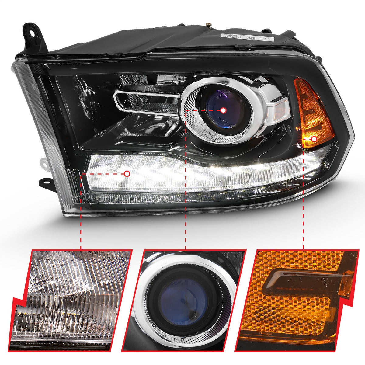 ANZO USA ZUKT_111439 Anzo ZUKT_111439 Projector Headlight Set for Ram 1500 for 111439