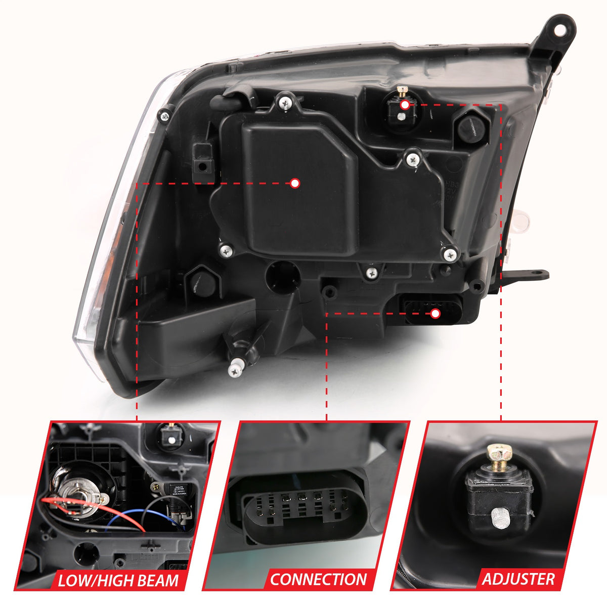 ANZO USA ZUKT_111439 Anzo ZUKT_111439 Projector Headlight Set for Ram 1500 for 111439