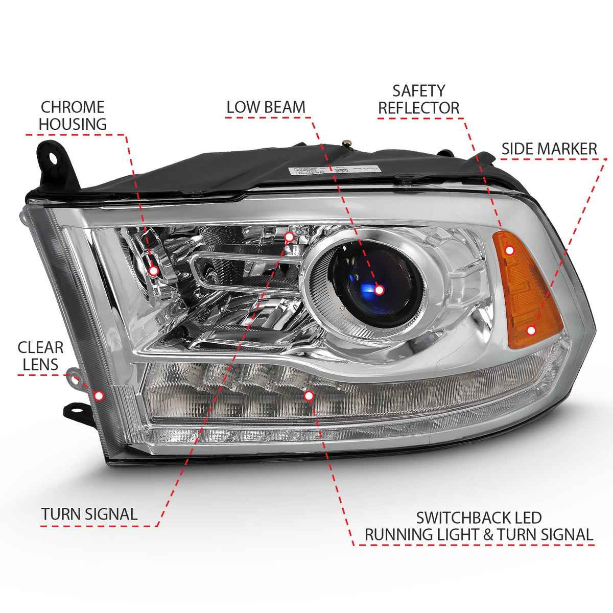 ANZO USA ZUKT_111440 Anzo ZUKT_111440 Projector Headlight Set for Ram 1500 for 111440