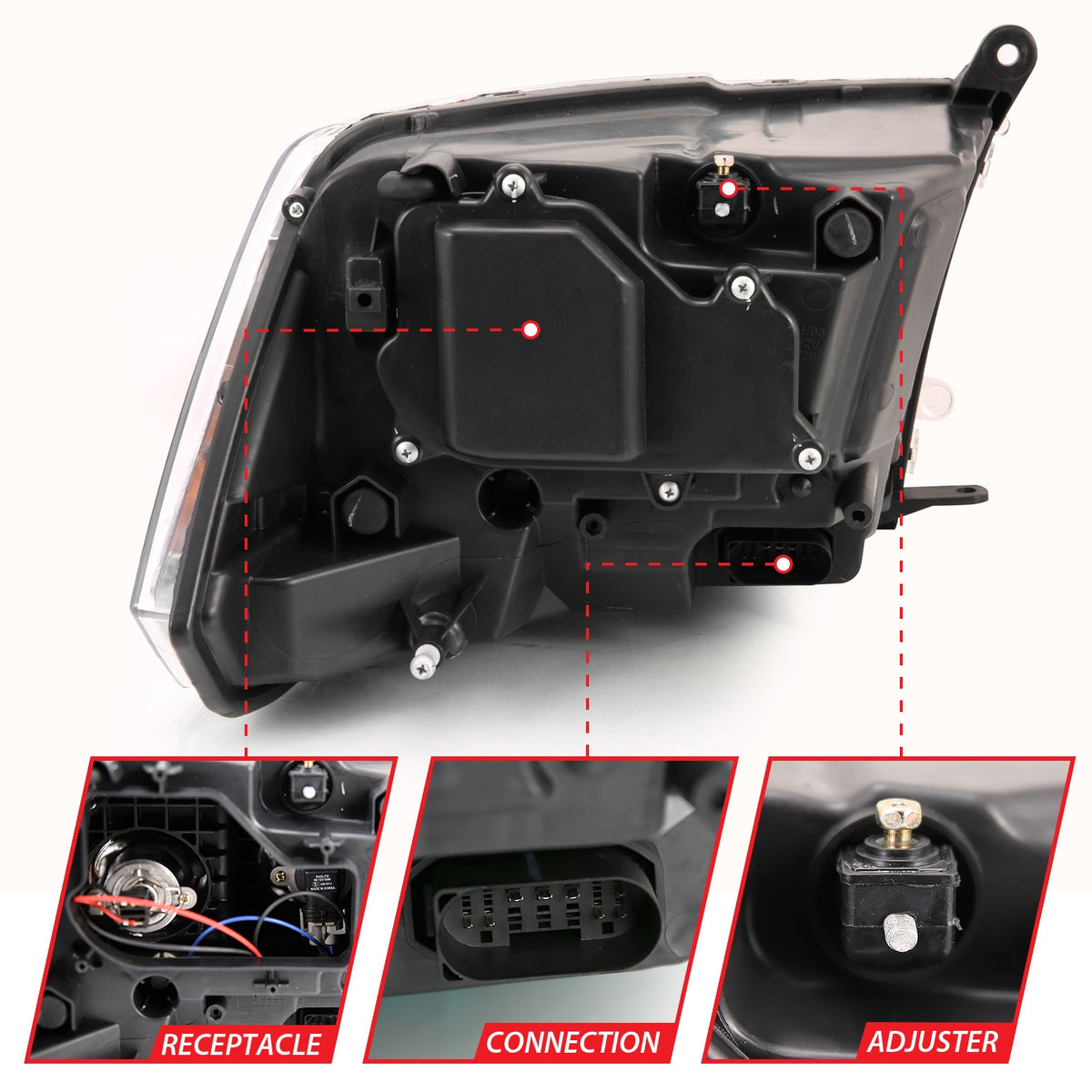 ANZO USA ZUKT_111440 Anzo ZUKT_111440 Projector Headlight Set for Ram 1500 for 111440