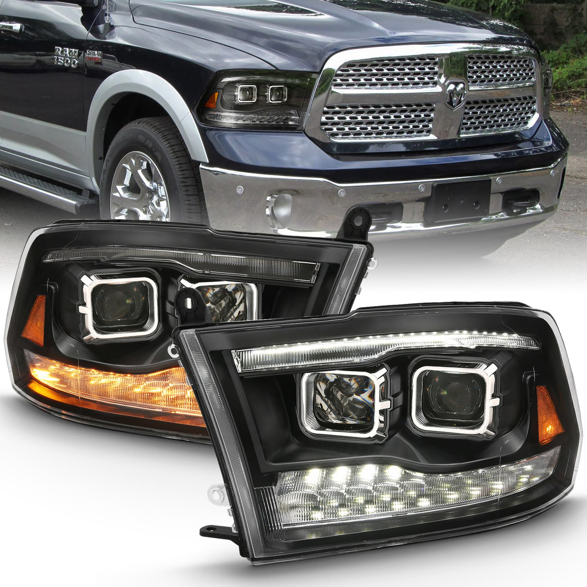 ANZO USA ZUKT_111441 Anzo ZUKT_111441 Projector Headlight Set for Ram 1500 for 111441