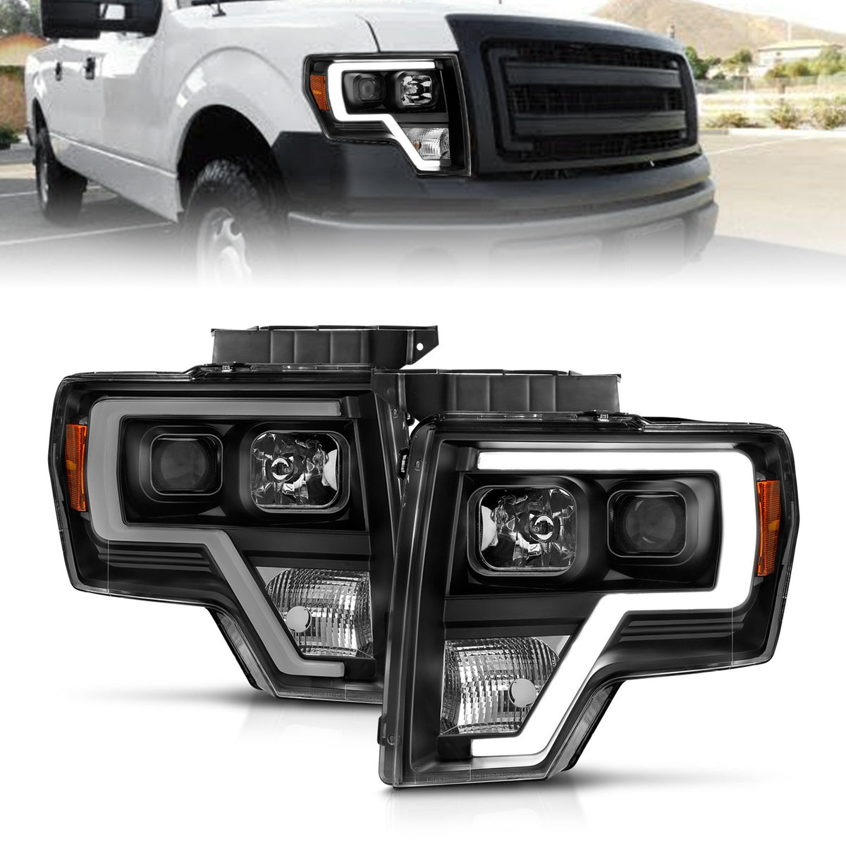 ANZO USA ZUKT_111443 Anzo ZUKT_111443 Projector Headlight Set Light Bar