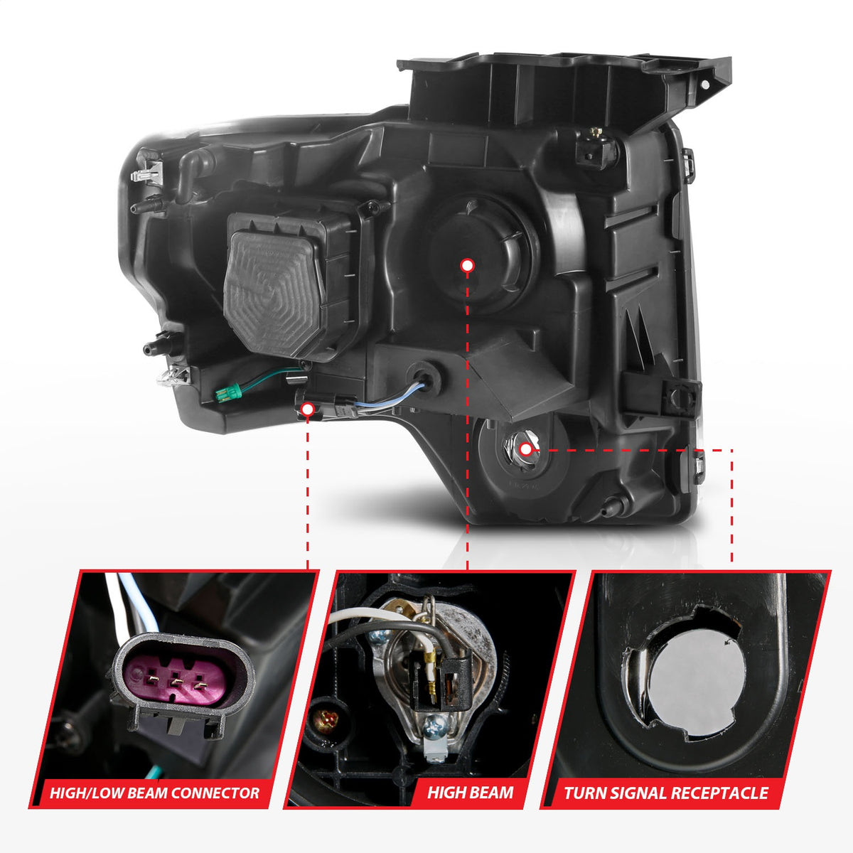 ANZO USA ZUKT_111443 Anzo ZUKT_111443 Projector Headlight Set Light Bar