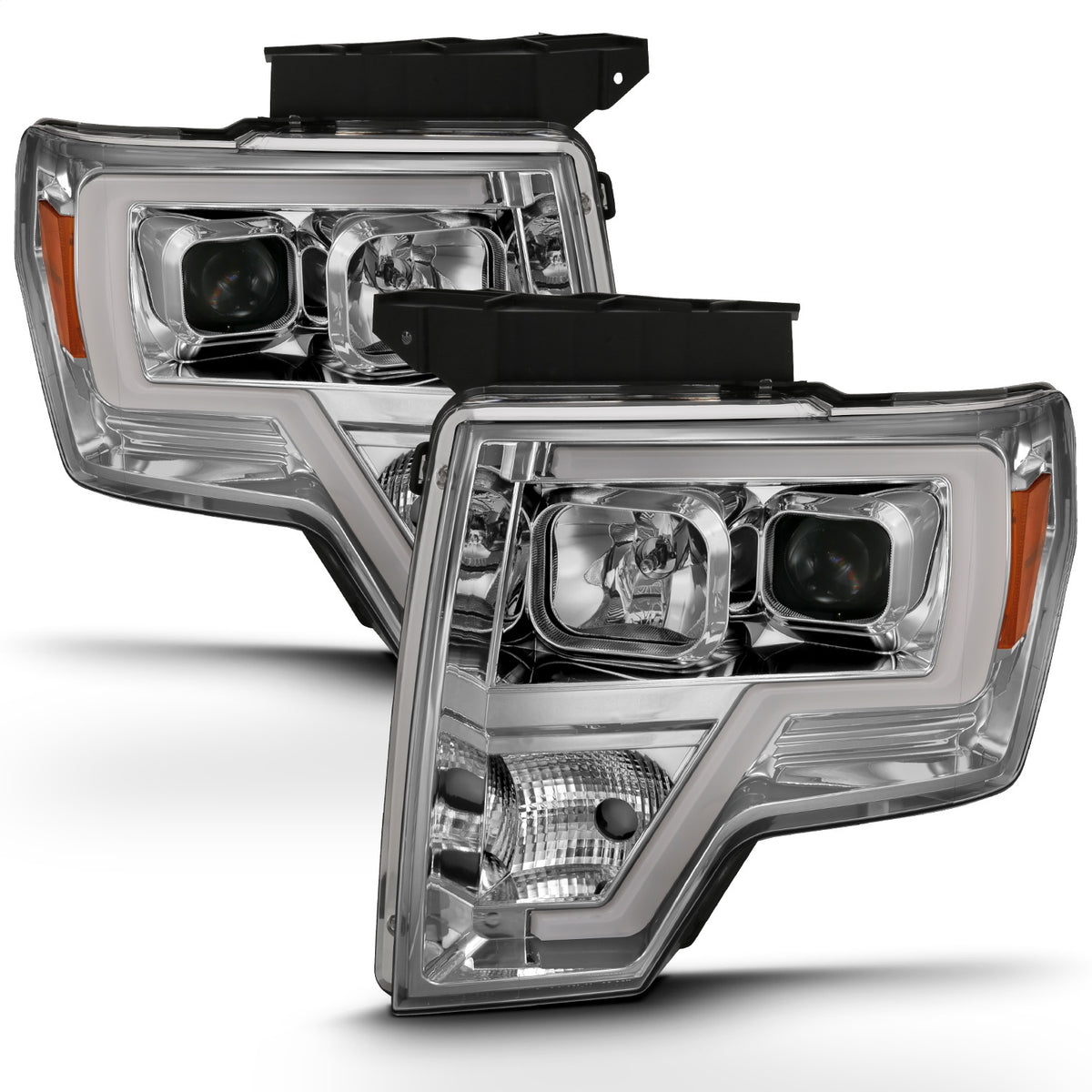 ANZO USA ZUKT_111444 Anzo ZUKT_111444 Projector Headlight Set Clear Lens Chrome