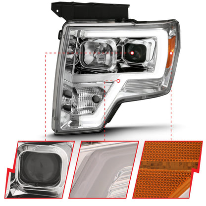 ANZO USA ZUKT_111444 Anzo ZUKT_111444 Projector Headlight Set Clear Lens Chrome