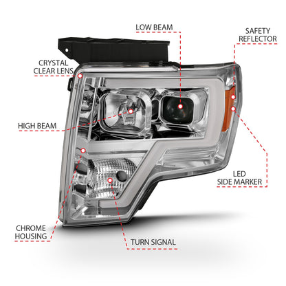 ANZO USA ZUKT_111444 Anzo ZUKT_111444 Projector Headlight Set Clear Lens Chrome