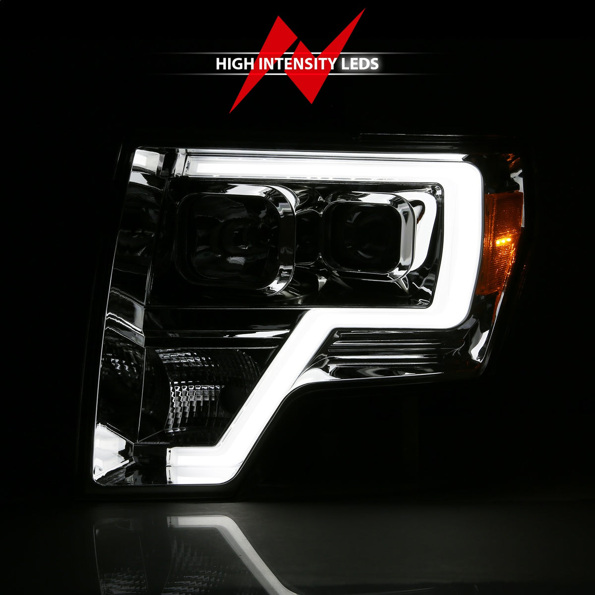 ANZO USA ZUKT_111444 Anzo ZUKT_111444 Projector Headlight Set Clear Lens Chrome