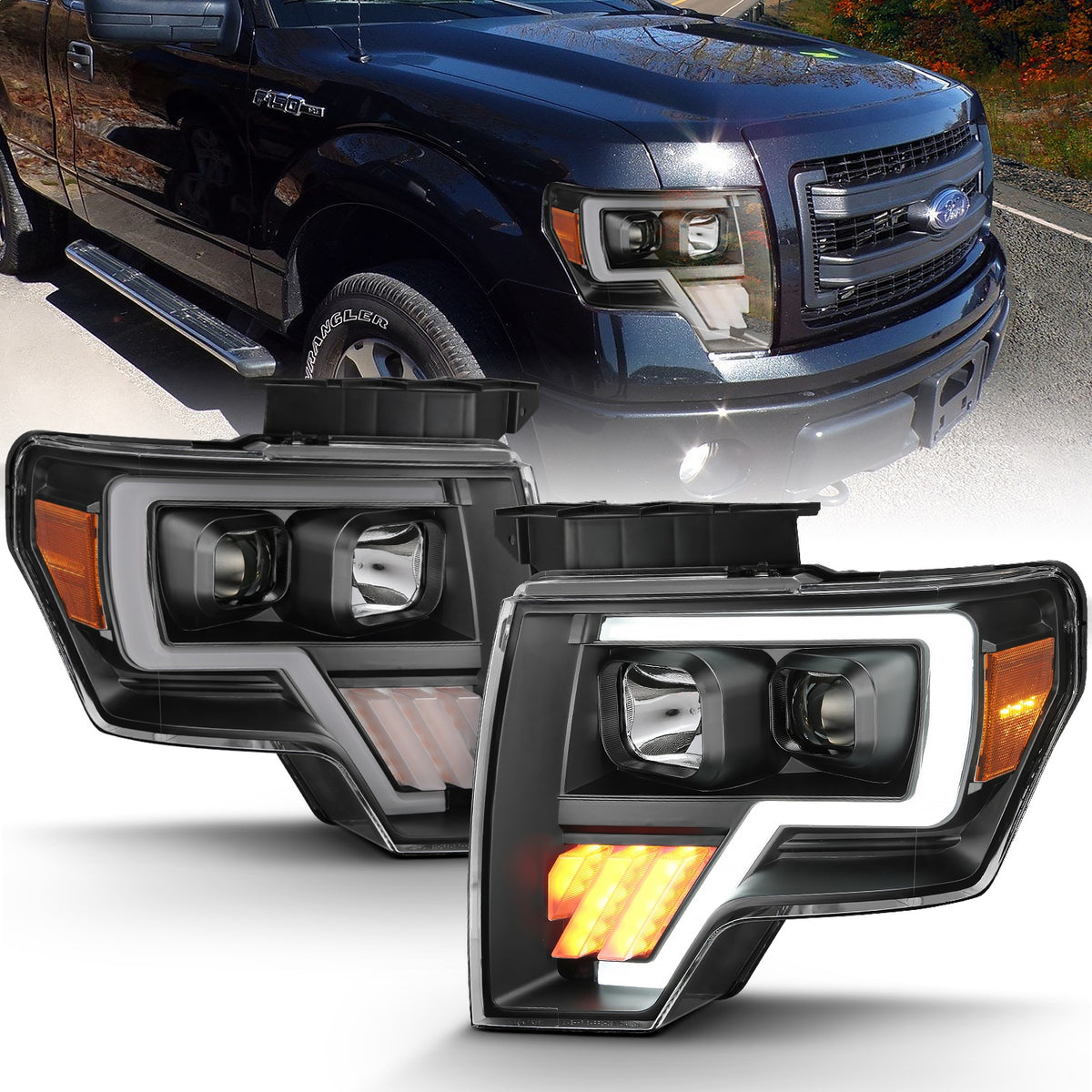 ANZO USA ZUKT_111445 Anzo ZUKT_111445 Projector Headlight Set Light Bar