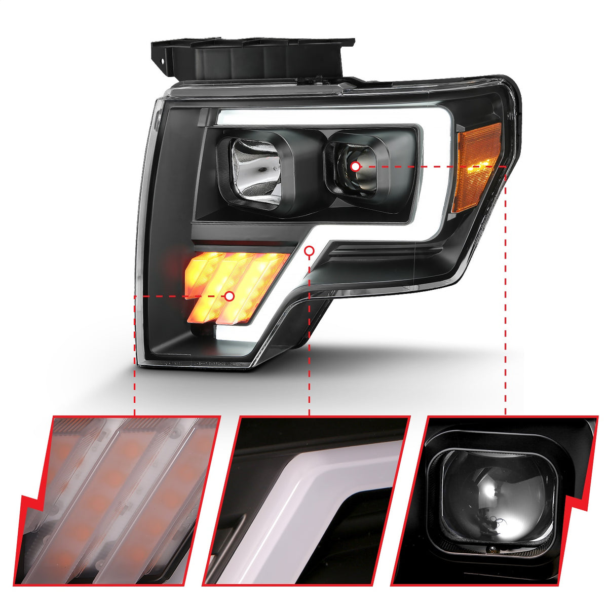 ANZO USA ZUKT_111445 Anzo ZUKT_111445 Projector Headlight Set Light Bar
