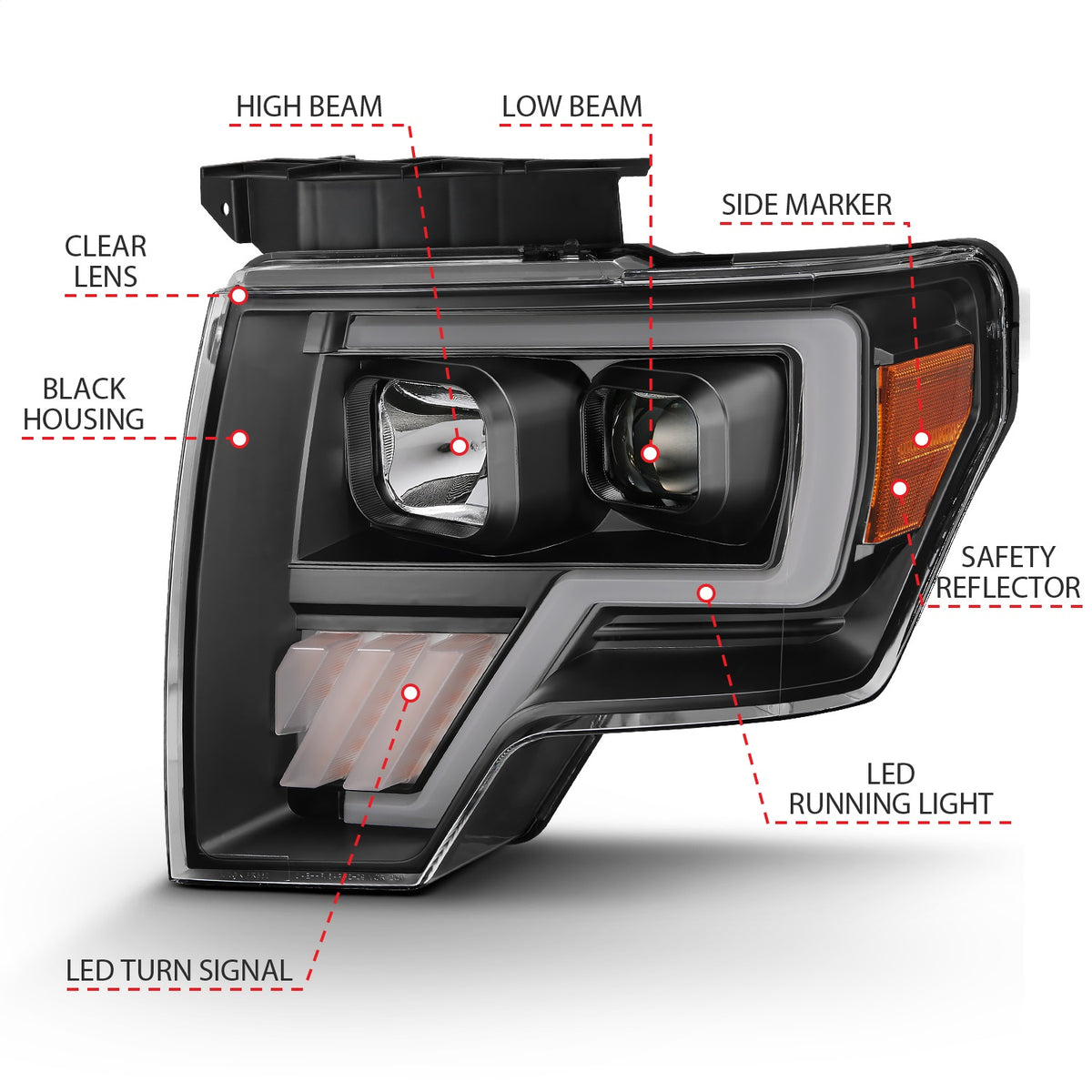 ANZO USA ZUKT_111445 Anzo ZUKT_111445 Projector Headlight Set Light Bar