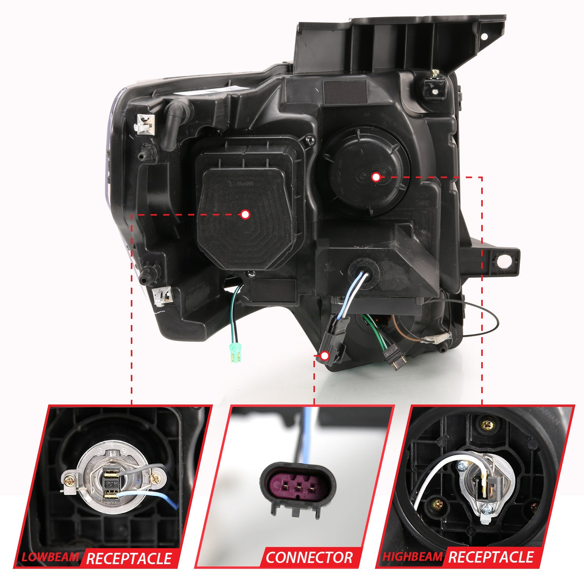 ANZO USA ZUKT_111445 Anzo ZUKT_111445 Projector Headlight Set Light Bar