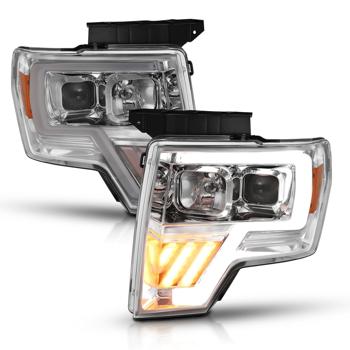 ANZO USA ZUKT_111446 Anzo ZUKT_111446 Projector Headlight Set Clear Lens Chrome
