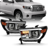 Anzo USA | Projector Headlight Set Light Bar H.L w/Black Amber Lens w/Halogen Bulb | Fits Tundra | 111447
