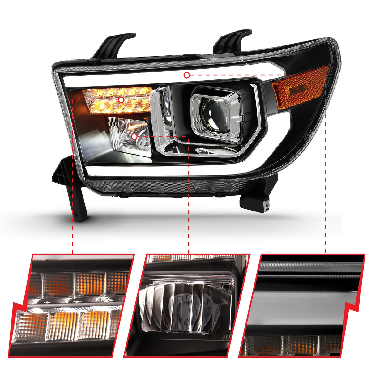 ANZO USA ZUKT_111447 Anzo ZUKT_111447 Projector Headlight Set Light Bar