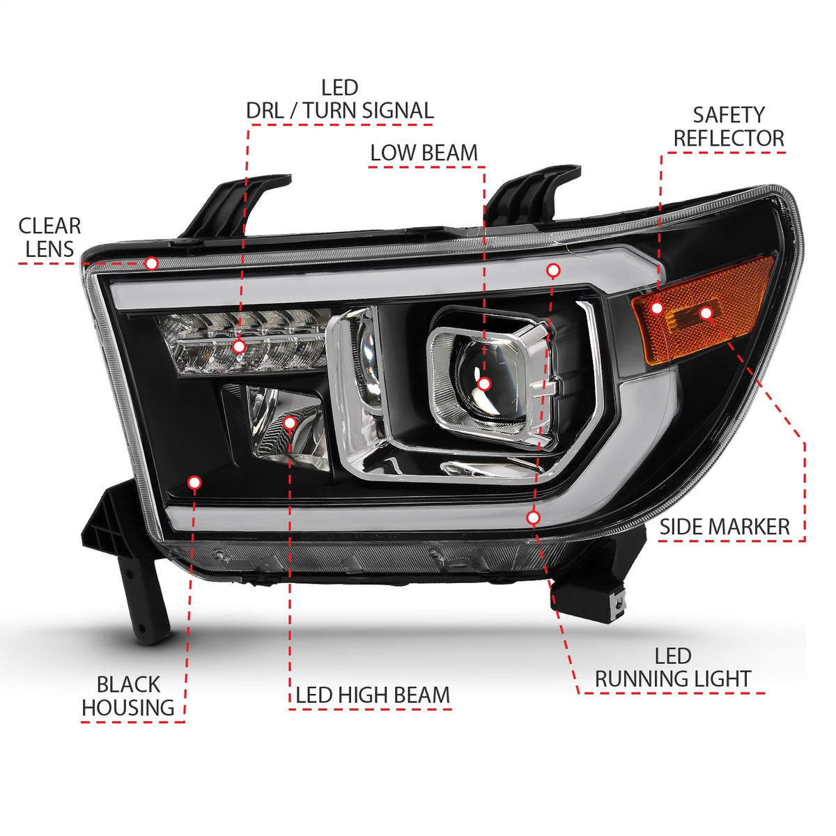 ANZO USA ZUKT_111447 Anzo ZUKT_111447 Projector Headlight Set Light Bar