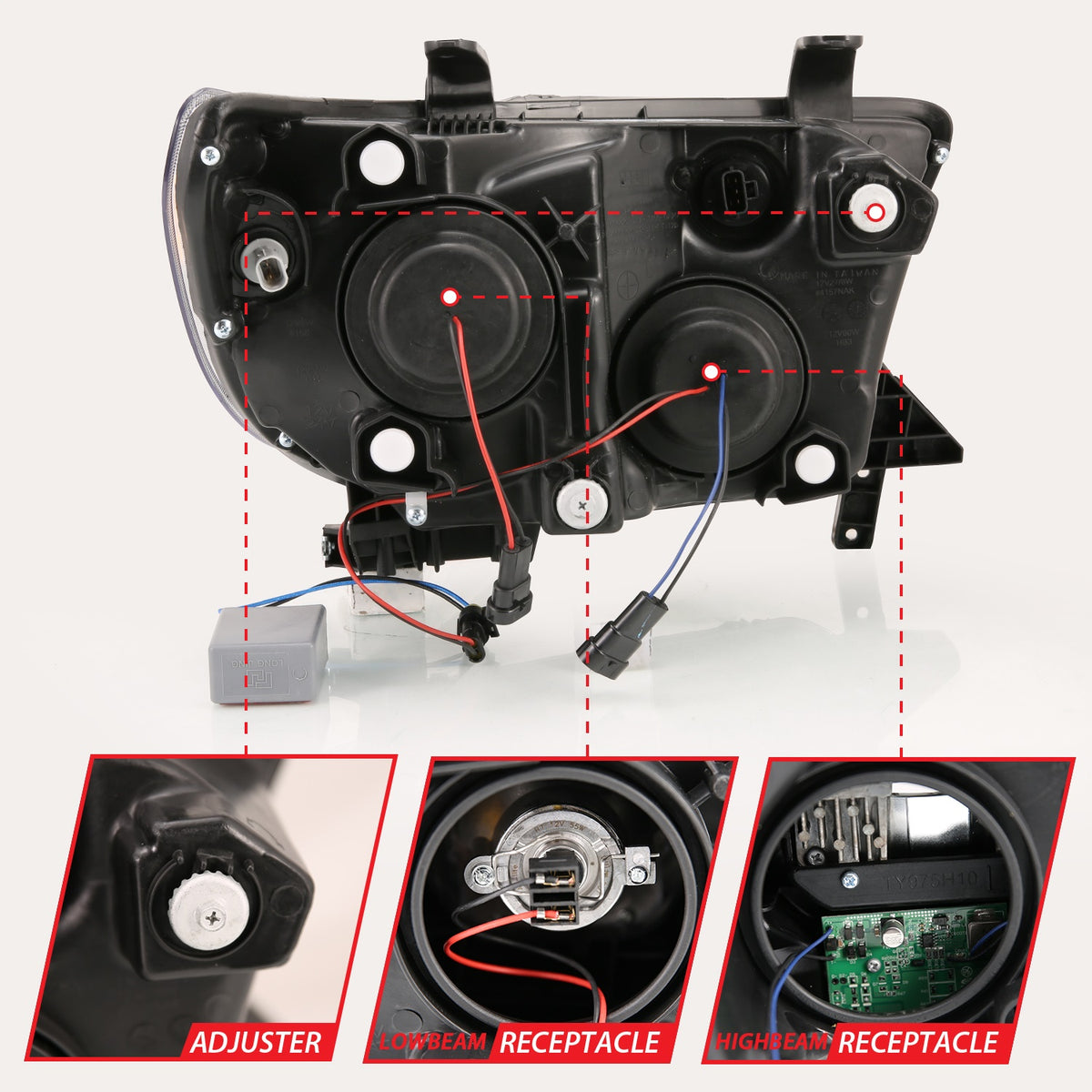 ANZO USA ZUKT_111447 Anzo ZUKT_111447 Projector Headlight Set Light Bar