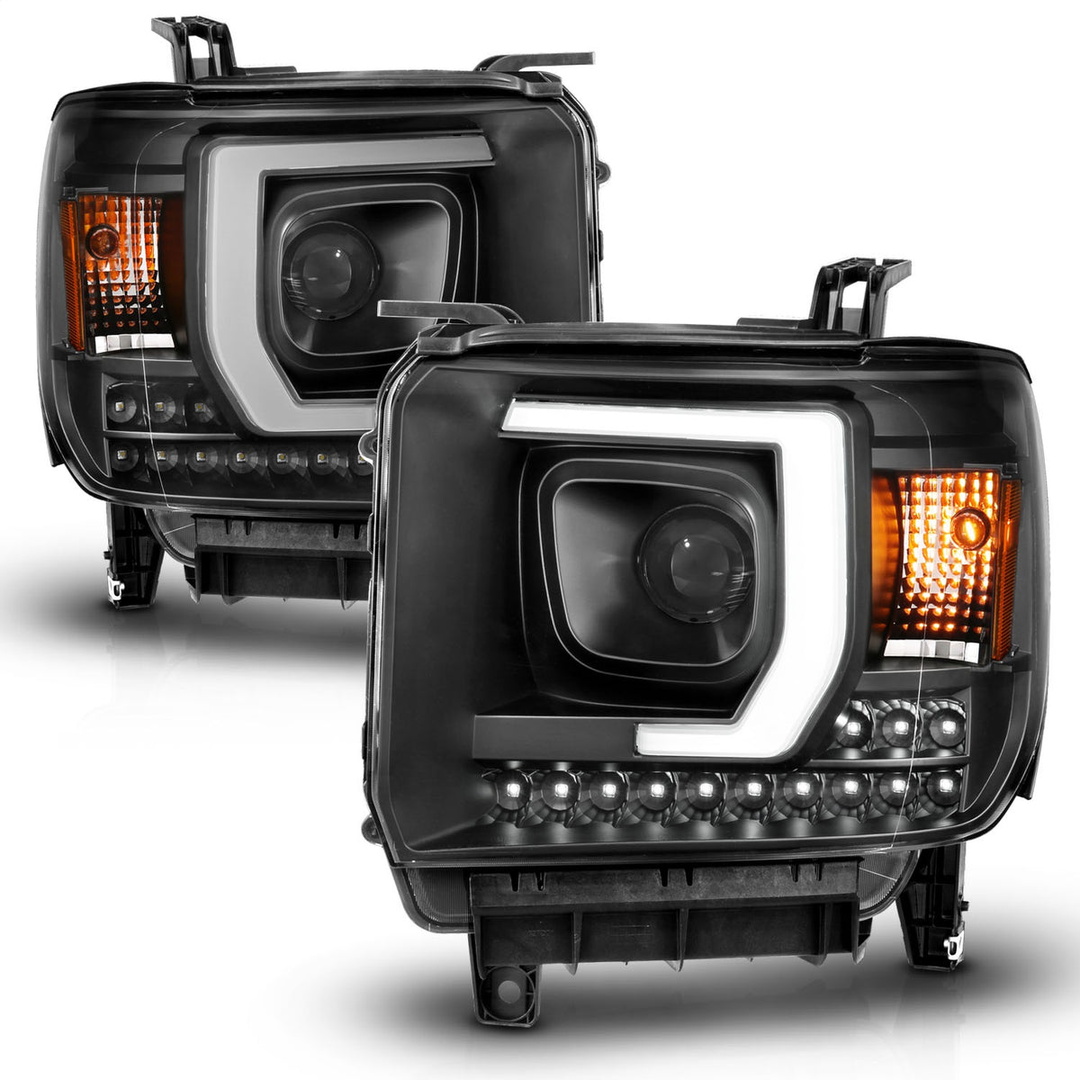 ANZO USA ZUKT_111450 Anzo ZUKT_111450 Projector Headlight Set Plank Style Headlight